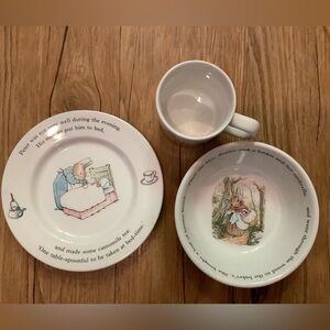 Vintage Wedgwood Beatrix Potter Designs Peter Rabbit Teacup and Bowl Child Set